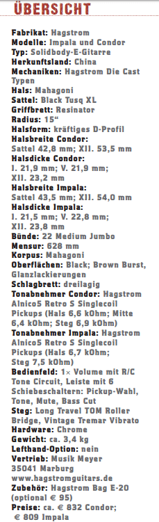 Hagstrom Impala & Condor_profil