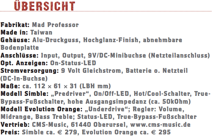 Mad Professor und Evolution Orange_profil
