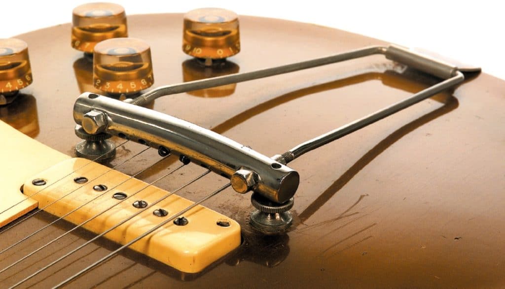 Trapez-Tailpiece einer 1952er Gibson Les Paul