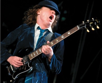 Angus Young mit Gitarre