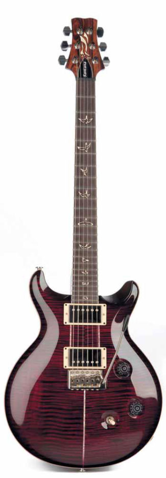 schwarze E-Gitarre PRS Santana 25th Anniversary, stehend
