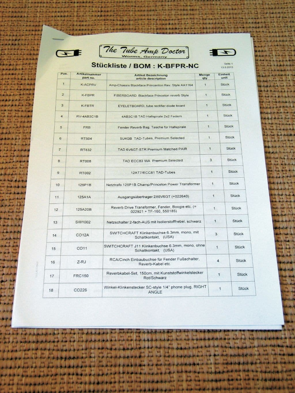 Bauteil-Liste
