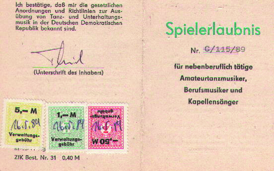 Die sogenannte "Spielerlaubnis"