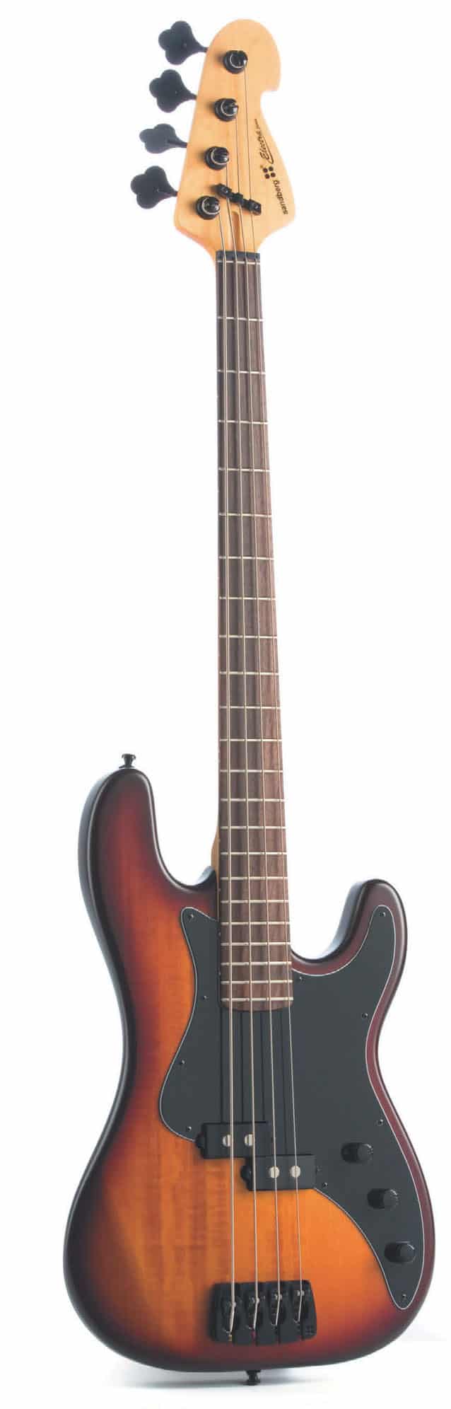 E-Bass von Sandberg, schwarz-braun, stehend