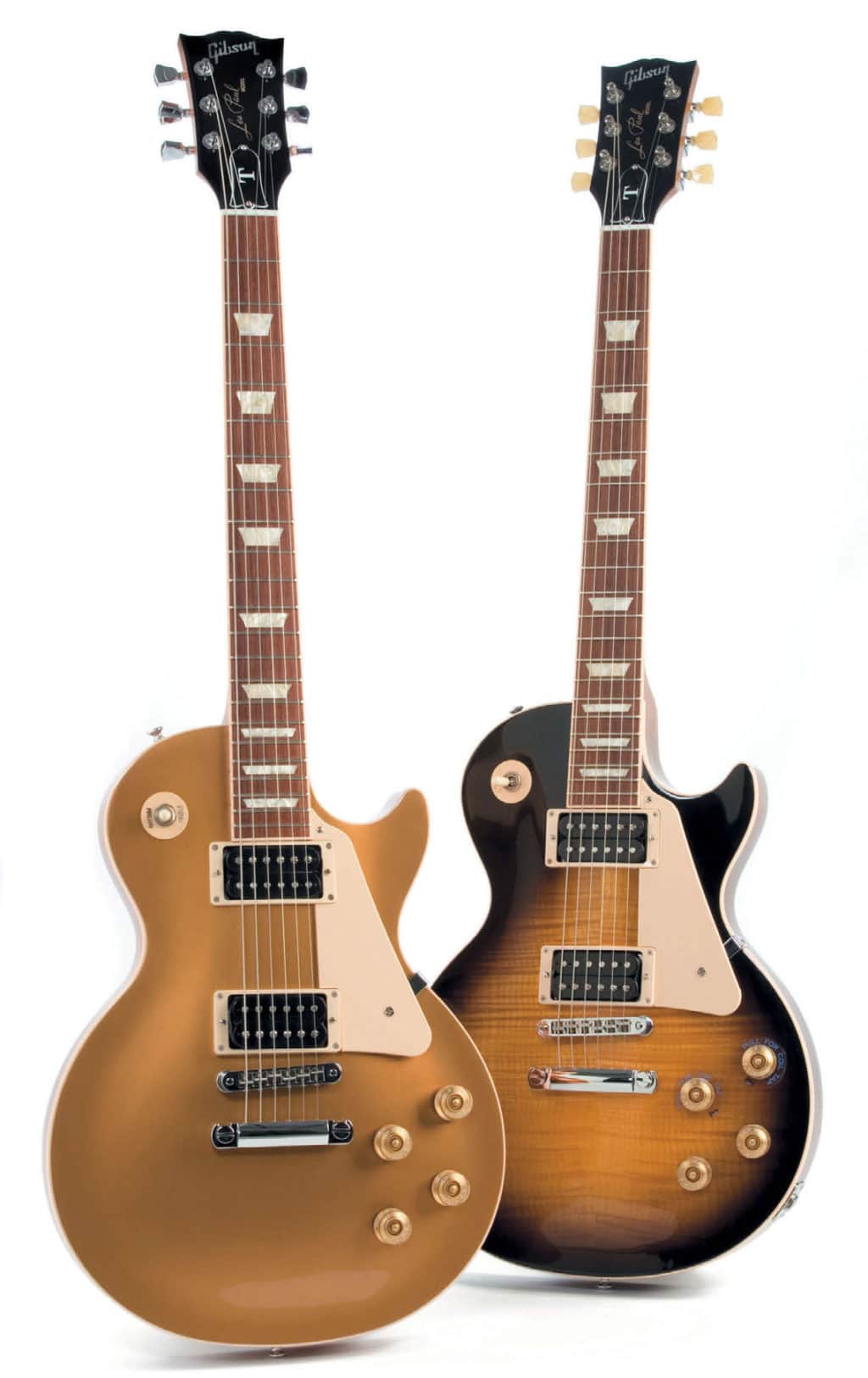 Zwei Gibson Les Paul, stehend