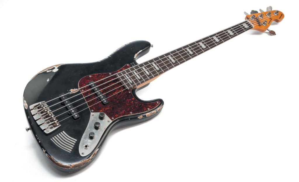 Fünfsaitiger E-Bass, schwarz, used