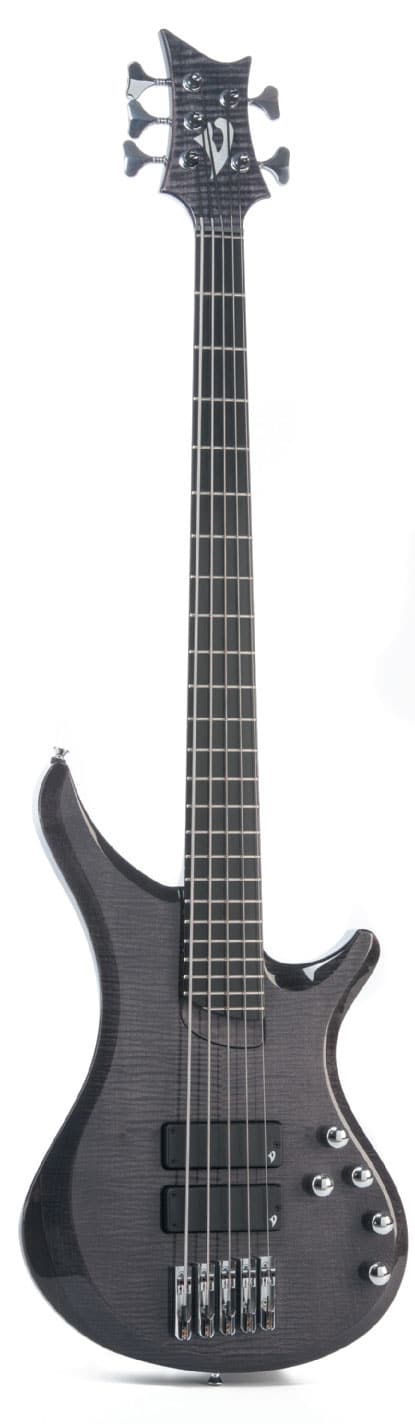 Fünfsaitiger E-Bass von Vigier, schwarz, stehend