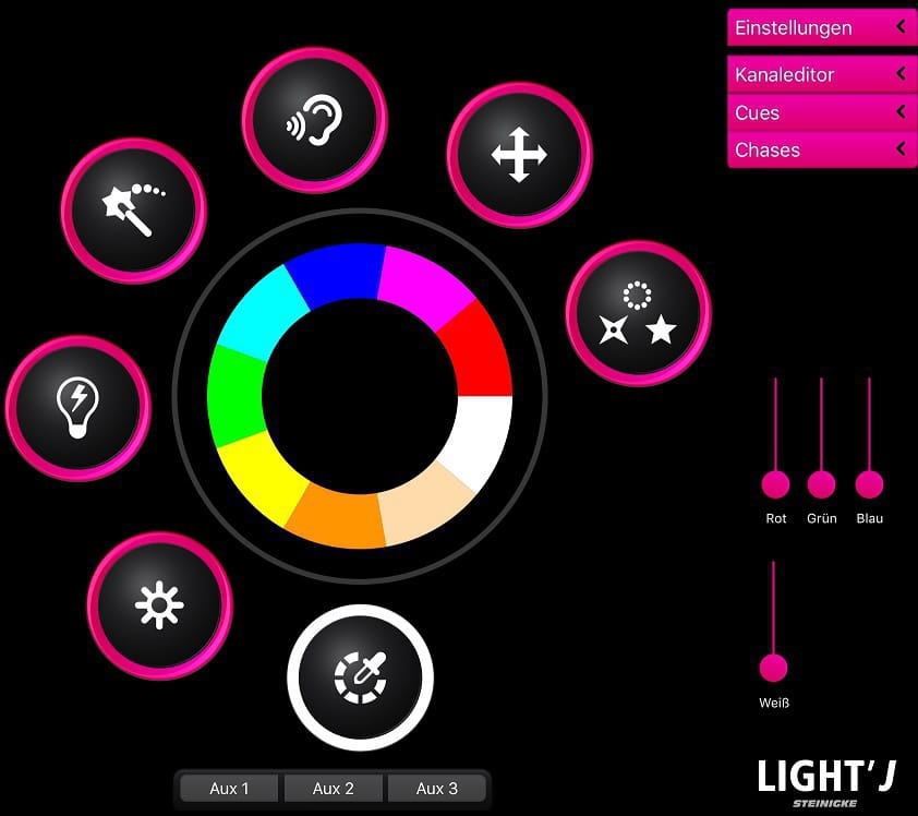 Lichtsteuerungs-App Light'J