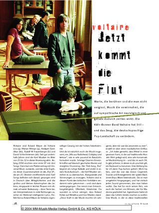 Voltaire Germany Nach Der Welle Kommt Die Flut Gitarre Bass