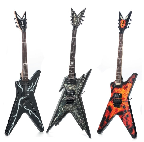 Dimebag Darrells Signature-Äxte: Dimebag Black Bolt ML, Razorback Cemetery Gates und Dean Guitars Dimebag Dime O Flame ML