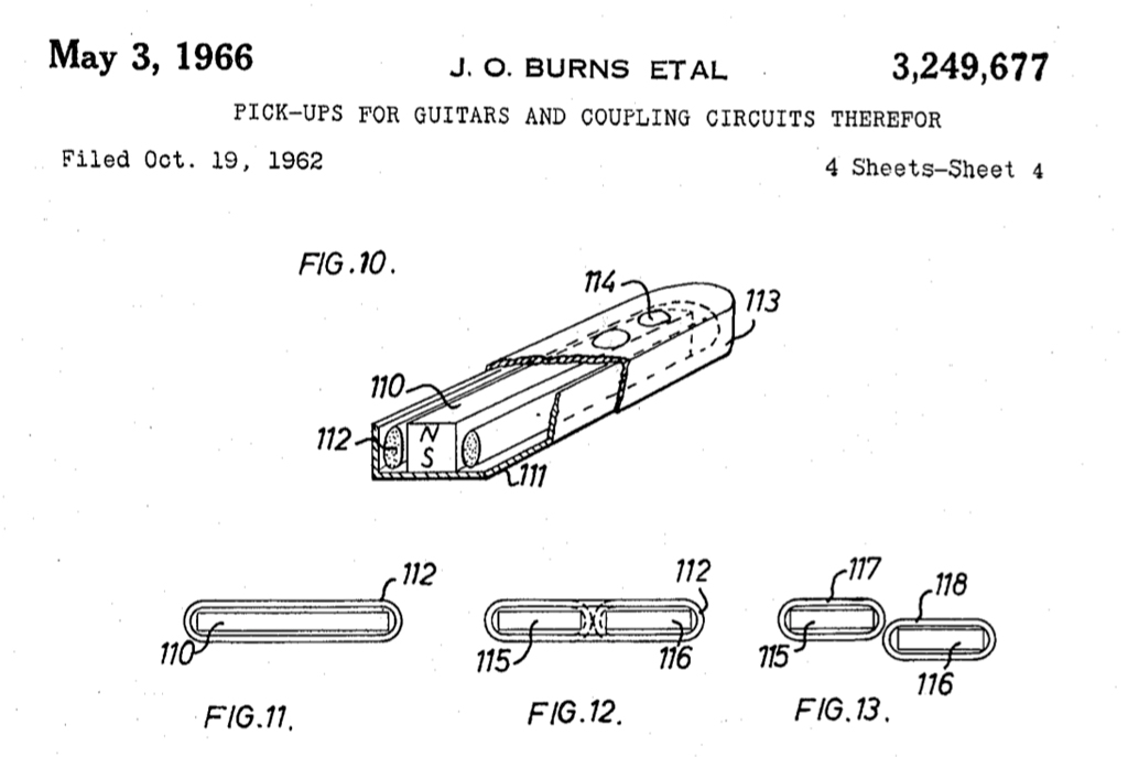 Die Patentschrift der Burns-Tri-Sonic-Pickups